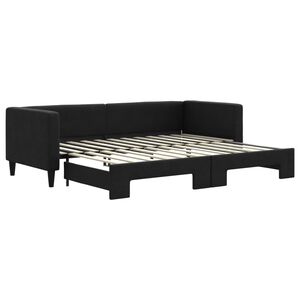 vidaXL daybed med udtr&aelig;k 80x200 cm stof sort