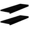 vidaXL vindueskarme 2 stk brunsort 80x25x2 cm massivt egetr&aelig;