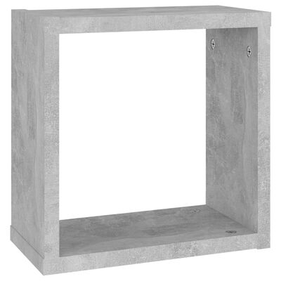 vidaXL væghylder 2 stk. 30x15x30 cm kubeformet betongrå
