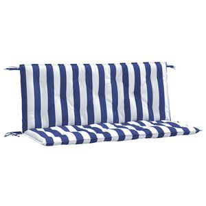 vidaXL hynder til haveb&aelig;nk 2 stk 120x50x7 cm striber stof bl&aring; hvid