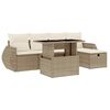 vidaXL sofas&aelig;t til haven 6 dele med hynder polyrattan beige