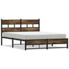 vidaXL sengeramme uden madras 140x190 cm metal r&oslash;get egetr&aelig;sfarve