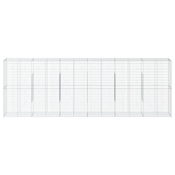 vidaXL gabionkurv med cover 600x50x200 cm galvaniseret jern