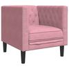 vidaXL 3-personers Chesterfield-sofas&aelig;t med puder fl&oslash;jl pink