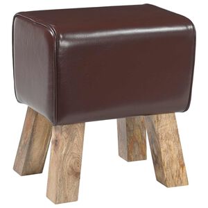 vidaXL b&aelig;nk 40 x 30 x 45 cm &AElig;gte L&aelig;der M&oslash;rk Brun