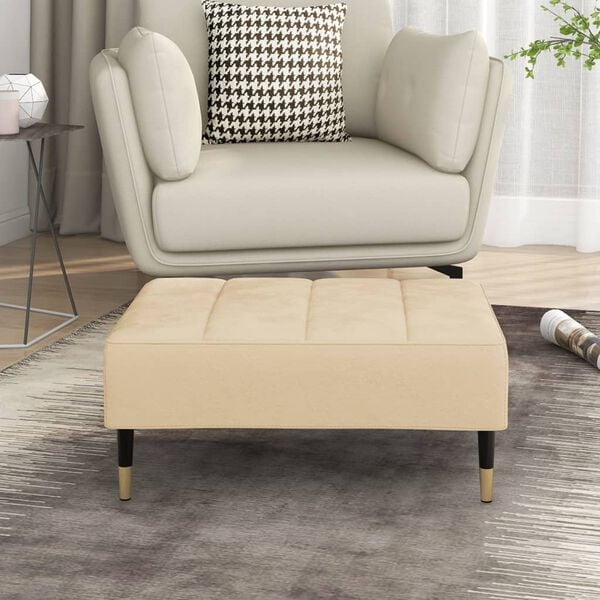 vidaXL fodskammel 78x56x32 cm fl&oslash;jl cremefarvet