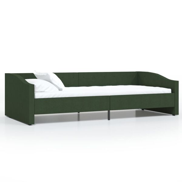 vidaXL daybed med USB-stik 90x200 cm stof m&oslash;rkegr&oslash;n