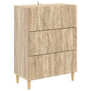 vidaXL Skuffeskab Sonoma-eg 66 x 34,5 x 90 cm Konstrueret tr&aelig;