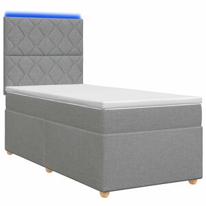 vidaXL Boxmadras med topmadras Lysegr&aring; 100 x 200 cm Stof