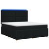 vidaXL LED boksmadrasseng med madras Sort 180 x 200 cm Stof