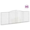 vidaXL buede gabionkurve 5 stk. 400x30x140/160 cm galvaniseret jern