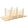 vidaXL havebro med gel&aelig;nder 150x67x56 cm massivt grantr&aelig;