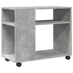 vidaXL sidebord med hjul 70x35x60 cm konstrueret tr&aelig; betongr&aring;