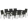 vidaXL Have Spisebordss&aelig;t 9 stk. Sort polyrattan