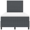 vidaXL LED Box Spring Bed M&oslash;rkegr&aring; og Hvid 120 x 200 cm Velourstof