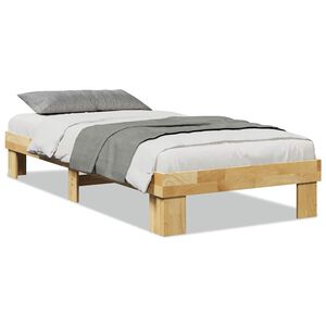 vidaXL Sengeramme uden madras 75x190 cm Massivt tr&aelig; Eg
