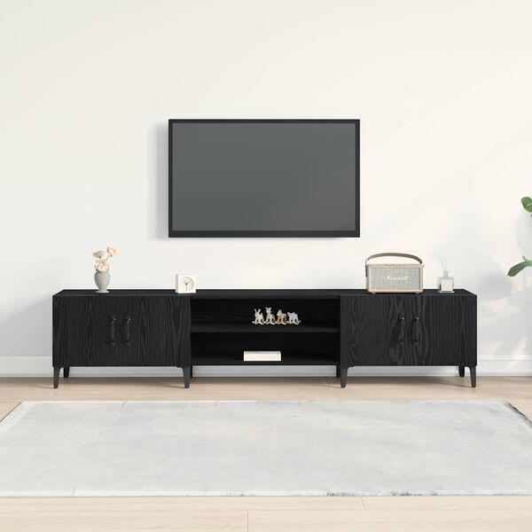 vidaXL TV-skab Sort eg 180 x 31,5 x 40 cm Konstrueret træ