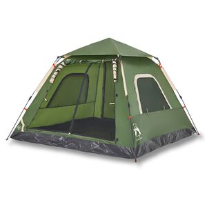 vidaXL 5-personers campingtelt kuppel quick-release gr&oslash;n