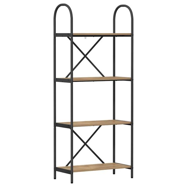 vidaXL Bogreol Artisan Egetr&aelig; 60 x 30 x 146 cm Konstrueret tr&aelig;