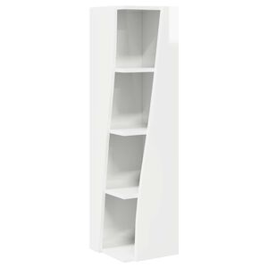 vidaXL Hj&oslash;rneskab 27,5x27x102cm Konstrueret tr&aelig; H&oslash;j gloss hvid