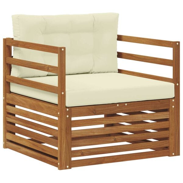 vidaXL Udend&oslash;rs sofagruppe Soli Akacietr&aelig; og polyester Naturfarvet