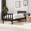 vidaXL sengeramme 75x190 cm Small Single massivt tr&aelig; sort