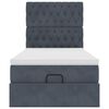 vidaXL osmannisk sengeramme med madrasser 100x200 cm fløjl mørkegrå