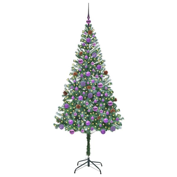 vidaXL Kunstigt juletr&aelig; med 300 LED'er Gr&oslash;n 180 cm PVC og St&aring;l