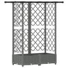 vidaXL H&aelig;vet Bed med Trellis og Tag Lysegr&aring; 124 x 40 x 121 cm PP
