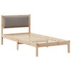 vidaXL Sengestel med hovedg&aelig;rde Gr&aring;brun 100 x 200 cm Massiv fyrretr&aelig;