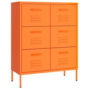 vidaXL kommode 80x35x101,5 cm stål orange
