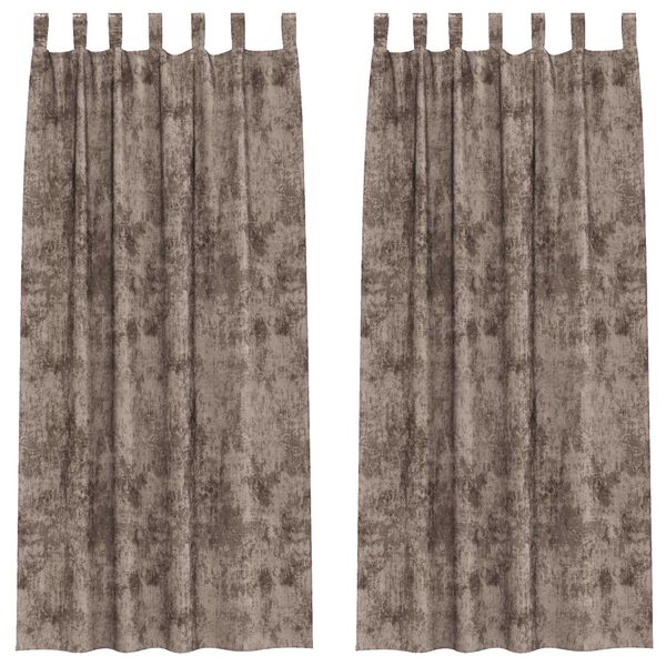 vidaXL Velour Gardiner 2 pcs Cappuccino 245 x 140 cm Fl&oslash;jl