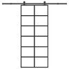 vidaXL skyded&oslash;r med hardwares&aelig;t 90x205 cm sikkerhedsglas aluminium
