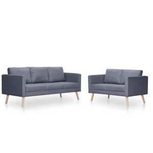 vidaXL sofas&aelig;t 2-pers. og 3-pers. sofa stof m&oslash;rkegr&aring;
