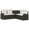 vidaXL Sofa S&aelig;t 5 stk. Sort og Cremehvid Poly Rattan og St&aring;l