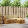 vidaXL Udend&oslash;rs sofagruppe 4 pcs Naturlig og Beige Massivt Akacietr&aelig;