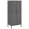vidaXL kl&aelig;deskab FLORO 77x53x171 cm massivt fyrretr&aelig; gr&aring;