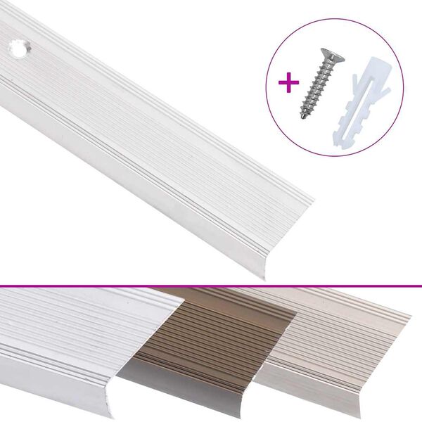 vidaXL trappelister 15 stk. L-facon 100 cm aluminium s&oslash;lvfarvet