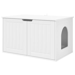 vidaXL Kat Hus Hvid 85 x 55 x 50,5 cm Konstrueret tr&aelig;