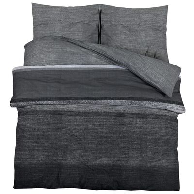 vidaXL sengetøj 240x220 cm bomuld mørkegrå