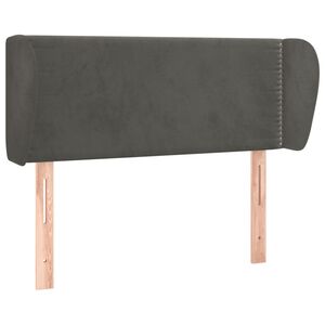 vidaXL sengegavl med kanter 93x23x78/88 cm fl&oslash;jl m&oslash;rkegr&aring;