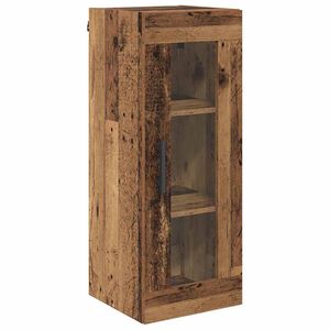 vidaXL V&aelig;gskab Gammelt tr&aelig; 34,5 x 34 x 90 cm Ingeni&oslash;rtr&aelig; og glas
