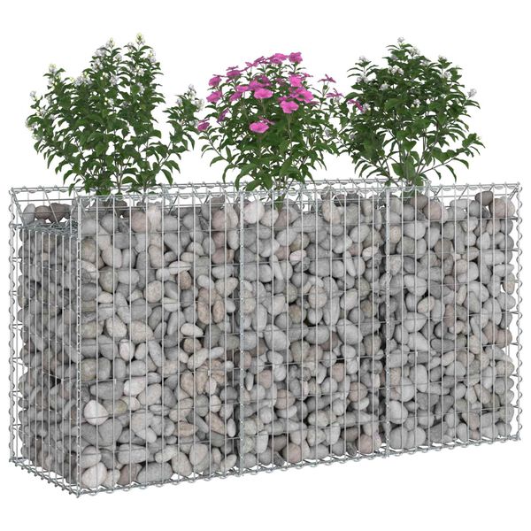vidaXL Gabion h&oslash;jbed S&oslash;lv 150 x 50 x 80 cm Galvaniseret st&aring;l
