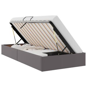 vidaXL Ottoman Sengestel med opbevaring Gr&aring; 90 x 190 cm Faux l&aelig;der