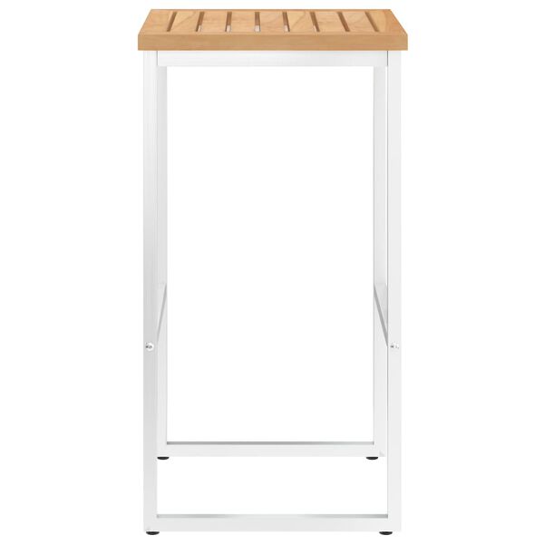 vidaXL barstole 2 stk. massivt teak og rustfrit stål