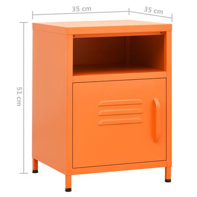 vidaXL natbord 35x35x51 cm stål orange