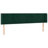 vidaXL sengegavl med kanter 203x16x78/88 cm fl&oslash;jl m&oslash;rkegr&oslash;n