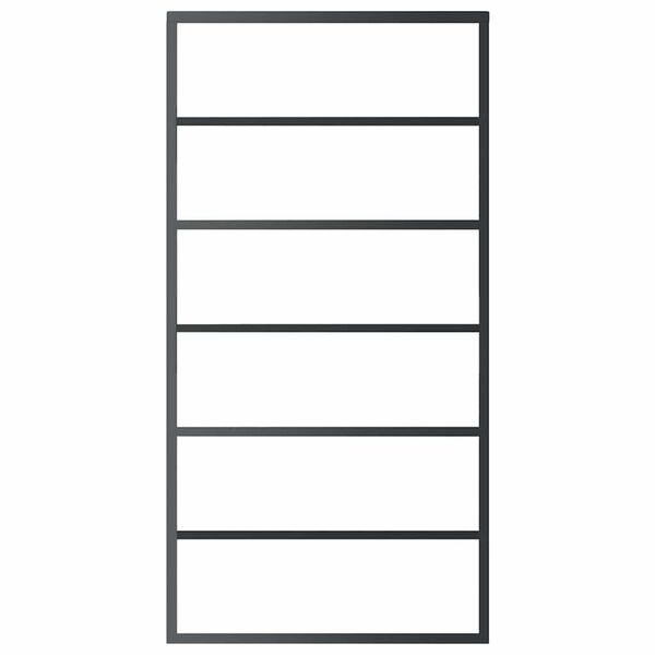 vidaXL skydedør 102x205 cm sikkerhedsglas og aluminium sort