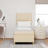 vidaXL LED Box Spring Bed med madras Creme 80 x 200 cm Stof