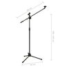 vidaXL mikrofonstativ med trefod dobbelt klemmeholder